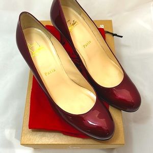 Rare Christian Louboutin Simple Pump 70 Vernice Rosso Sz 38 💕